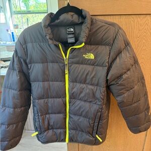 The North Face Kids Puffer Jacket - Gray with Neon Accents